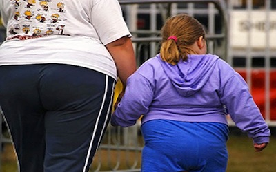 Overweight Mother and Daughter